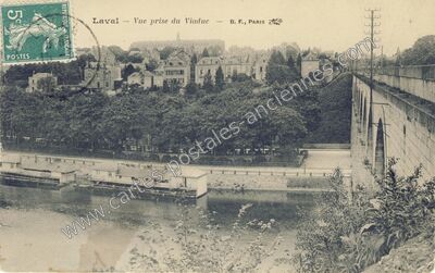 Carte postale ancienne Vue prise du Viaduc — Laval (Mayenne)