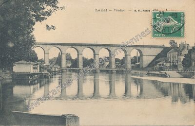 Carte postale ancienne Viaduc — Laval (Mayenne)