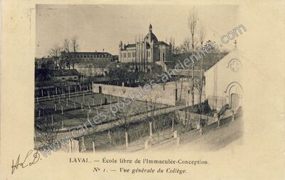 Carte postale ancienne École libre de l'Immaculée-Conception. Vue générale du Collège — Laval (Mayenne)