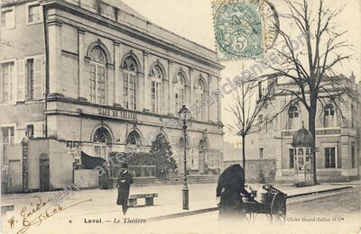 Carte postale ancienne Le Théâtre — Laval (Mayenne)