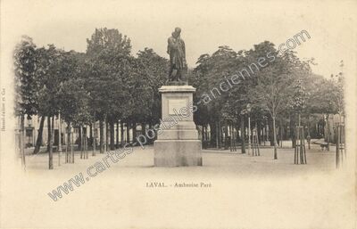 Carte postale ancienne Ambroise Paré — Laval (Mayenne)