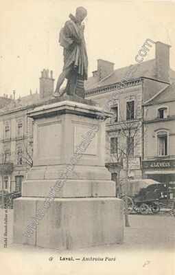 Carte postale ancienne Ambroise Paré — Laval (Mayenne)
