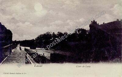Carte postale ancienne Clair de Lune — Laval (Mayenne)