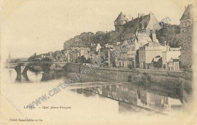 Carte postale ancienne Quai Jehan-Fouquet — Laval (Mayenne)