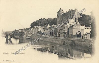 Carte postale ancienne Quai Jehan-Fouquet — Laval (Mayenne)