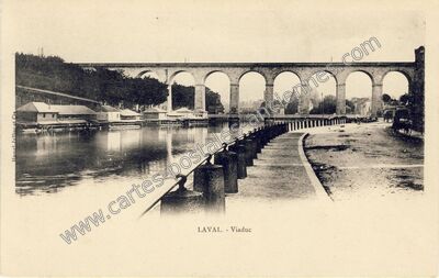 Carte postale ancienne Viaduc — Laval (Mayenne)