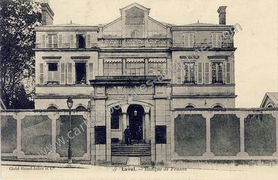 Carte postale ancienne Banque de France — Laval (Mayenne)