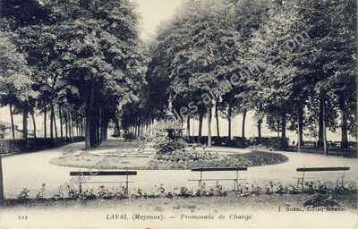 Carte postale ancienne Promenade de Changé — Laval (Mayenne)