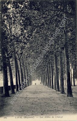 Carte postale ancienne Les Allées de Changé — Laval (Mayenne)