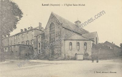 Carte postale ancienne L'Eglise Saint-Michel — Laval (Mayenne)