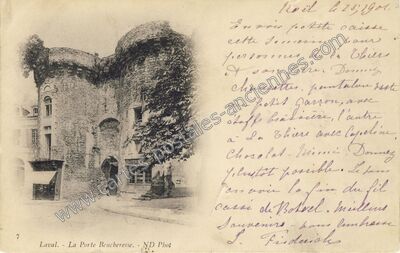 Carte postale ancienne La Porte Beucheresse — Laval (Mayenne)