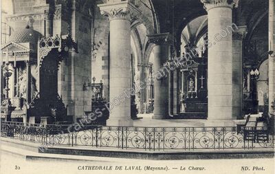 Carte postale ancienne Cathédrale — Le Chœur — Laval (Mayenne)