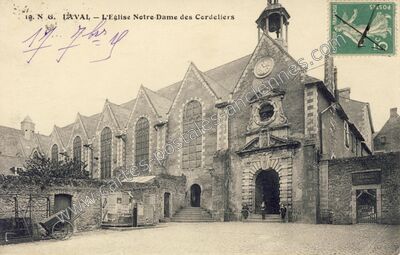 Carte postale ancienne L'Eglise Notre-Dame des Cerdeliers — Laval (Mayenne)