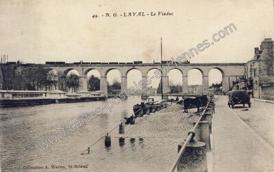 Carte postale ancienne Le Viaduc — Laval (Mayenne)