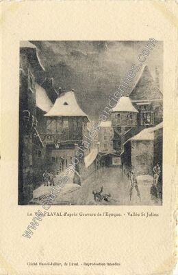 Carte postale ancienne Le Vieux LAVAL d'après Gravure de l'Epoque. - Vallée St Julien — Laval (Mayenne)