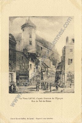 Carte postale ancienne Le Vieux Laval d'après Gravure de l'Epoque — Laval (Mayenne)