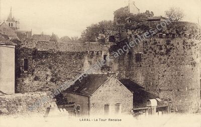 Carte postale ancienne La Tour Renaise — Laval (Mayenne)
