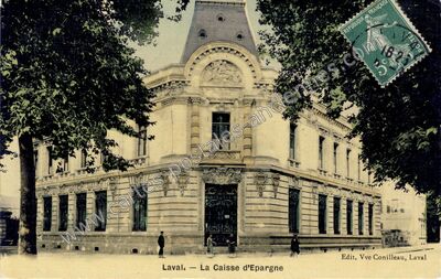 Carte postale ancienne La Caisse d'Epargne — Laval (Mayenne)