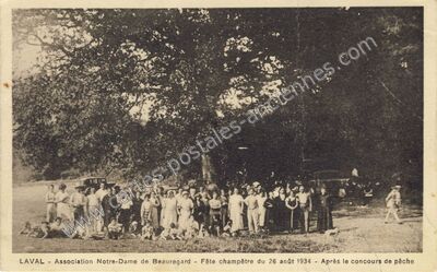 Carte postale ancienne Association Notre-Dame de Beauregard - Fête champêtre du 26 août 1934 — Laval (Mayenne)