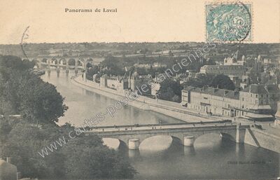 Carte postale ancienne Panorama — Laval (Mayenne)