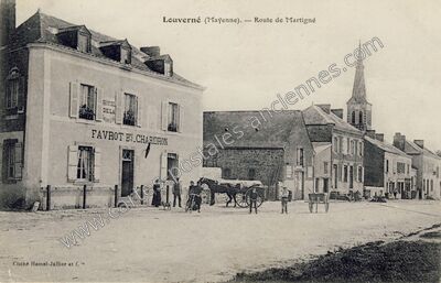 Carte postale ancienne Route de Martigné — Louverné (Mayenne)