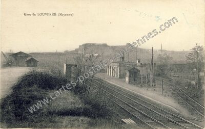 Carte postale ancienne Gare — Louverné (Mayenne)