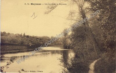 Carte postale ancienne Les bords de la Mayenne — Mayenne (Mayenne)