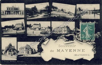 Carte postale ancienne Souvenir — Mayenne (Mayenne)