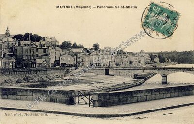 Carte postale ancienne Panorama Saint-Martin — Mayenne (Mayenne)