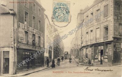 Carte postale ancienne Rue Neuve-des-Halles — Mayenne (Mayenne)
