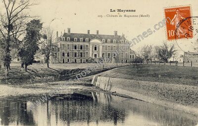 Carte postale ancienne Chateau de Magnanne — Ménil (Mayenne)
