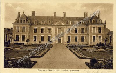 Carte postale ancienne Chateau de Magnanne — Ménil (Mayenne)