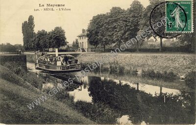 Carte postale ancienne La Mayenne - L'Ecluse — Ménil (Mayenne)