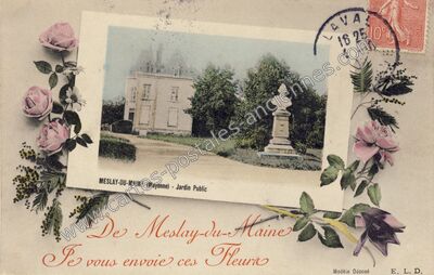 Carte postale ancienne Jardin Public — Meslay-du-Maine (Mayenne)