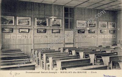 Carte postale ancienne Pensionnat Saint-Joseph — Meslay-du-Maine (Mayenne)