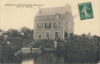 Carte postale ancienne Coté de l'Etang — Mézangers (Mayenne)