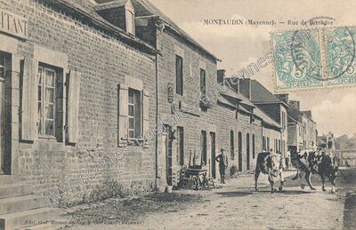 Carte postale ancienne Rue de Bretagne — Montaudin (Mayenne)
