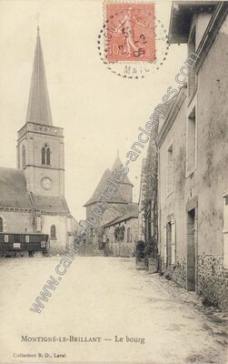 Carte postale ancienne Le bourg — Montigné-le-Brillant (Mayenne)