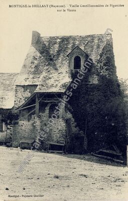 Carte postale ancienne Vieille Gentilhommière de Bigottière sur le Vicoin — Montigné-le-Brillant (Mayenne)