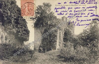 Carte postale ancienne Ruines du Château de Montjean — Montjean (Mayenne)