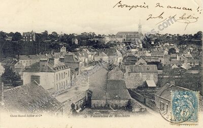 Carte postale ancienne Panorama — Montsûrs (Mayenne)