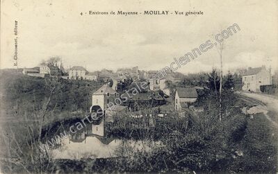 Carte postale ancienne Environs de Mayenne - Vue générale — Moulay (Mayenne)