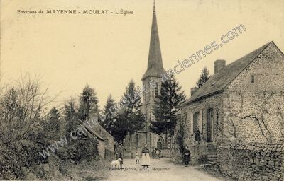 Carte postale ancienne L'Église — Moulay (Mayenne)