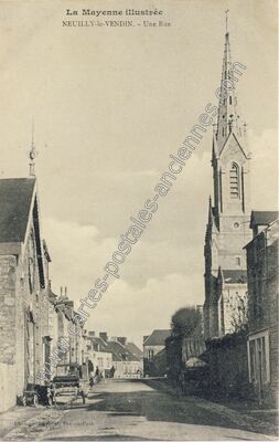 Carte postale ancienne Une Rue — Neuilly-le-Vendin (Mayenne)