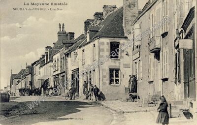 Carte postale ancienne Une Rue — Neuilly-le-Vendin (Mayenne)
