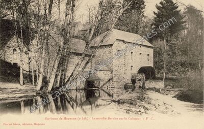 Carte postale ancienne Moulin Besnier — Oisseau (Mayenne)