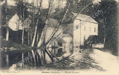 Carte postale ancienne Moulin Besnier — Oisseau (Mayenne)