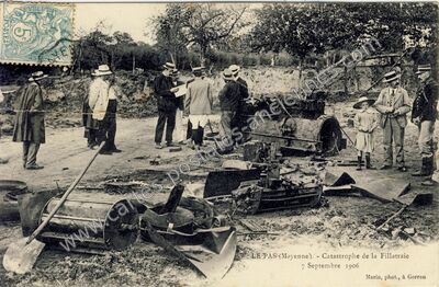 Carte postale ancienne Catastrophe de la Fillatraie — Le Pas (Mayenne)