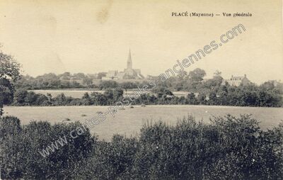 Carte postale ancienne Vue générale — Placé (Mayenne)