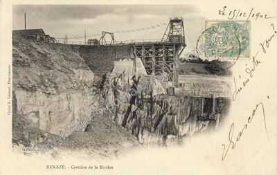 Carte postale ancienne Carrière de la Rivière — Renazé (Mayenne)
